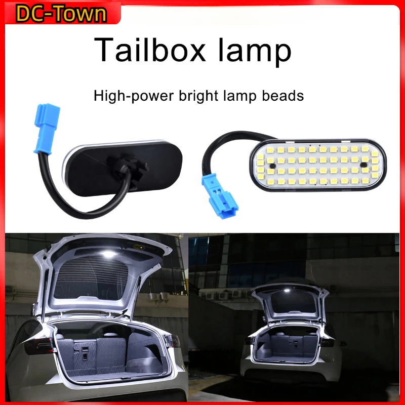 Trunk Lights for Tesla Model Y 48 LED Interior Luggage Original Connector Tail Boot Lighting Lamp Replacement Accessories 2023 1pc led car trunk boot lamps compartment light interior courtesy lights for jeep renegade 2015 2021 luggage ceiling lamp