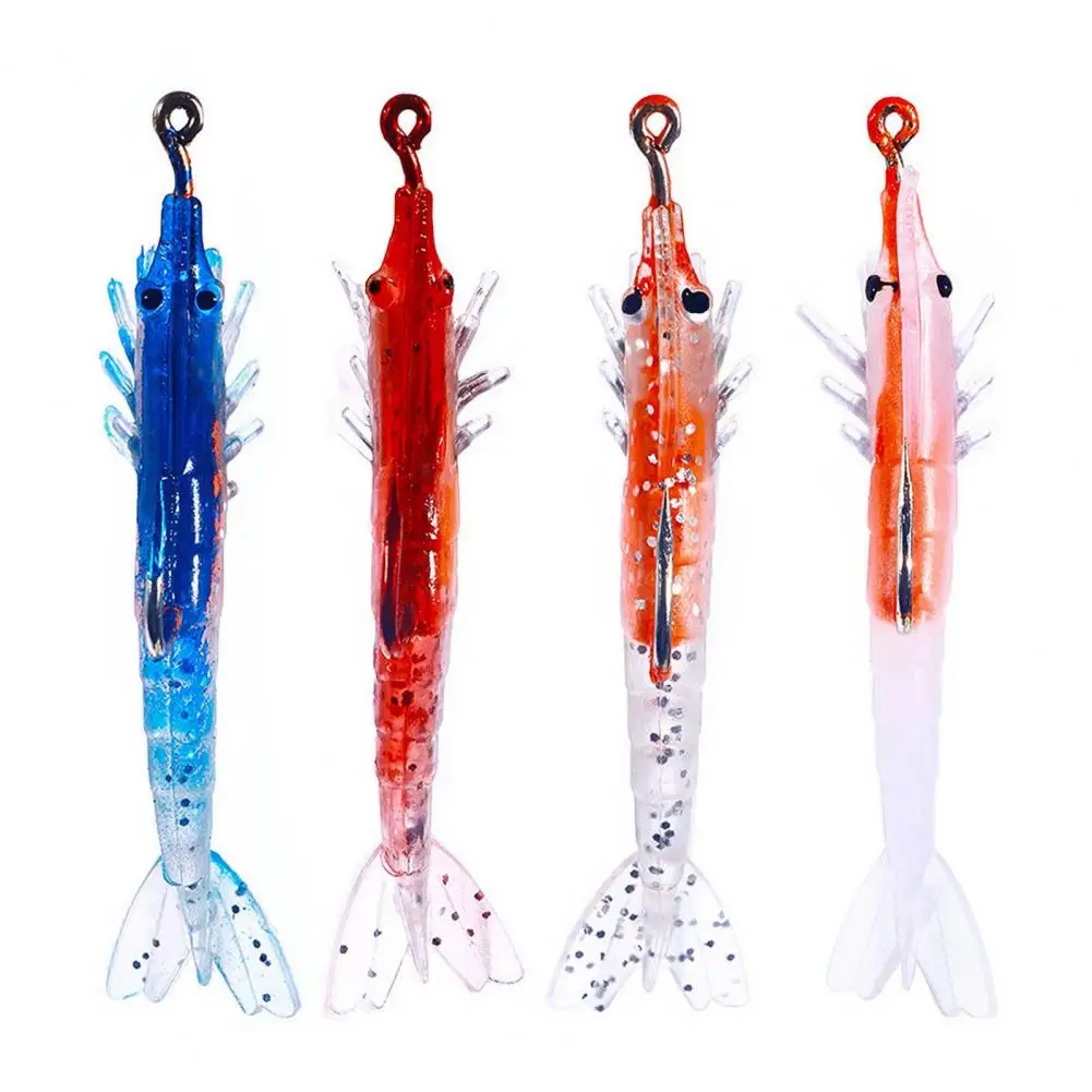 Cebos artificiales para pesca en el mar, cebos suaves para gambas al