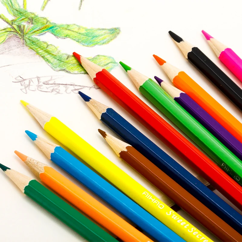 Crayons de couleur en bois 24/36 couleurs Nature, paquet de