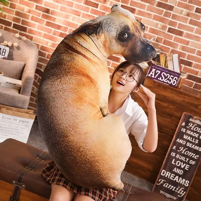 Coussin animal 3D en peluche, doux et réaliste, créatif, pour le bureau 4