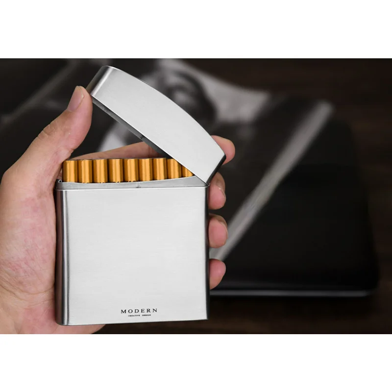 Personalized Metal Cigarette Case Fashion Pattern Cigarette Case Men's  Gadgets Smoking Accessories Can Hold 14 Cigarettes - Cigarette Accessories  - AliExpress