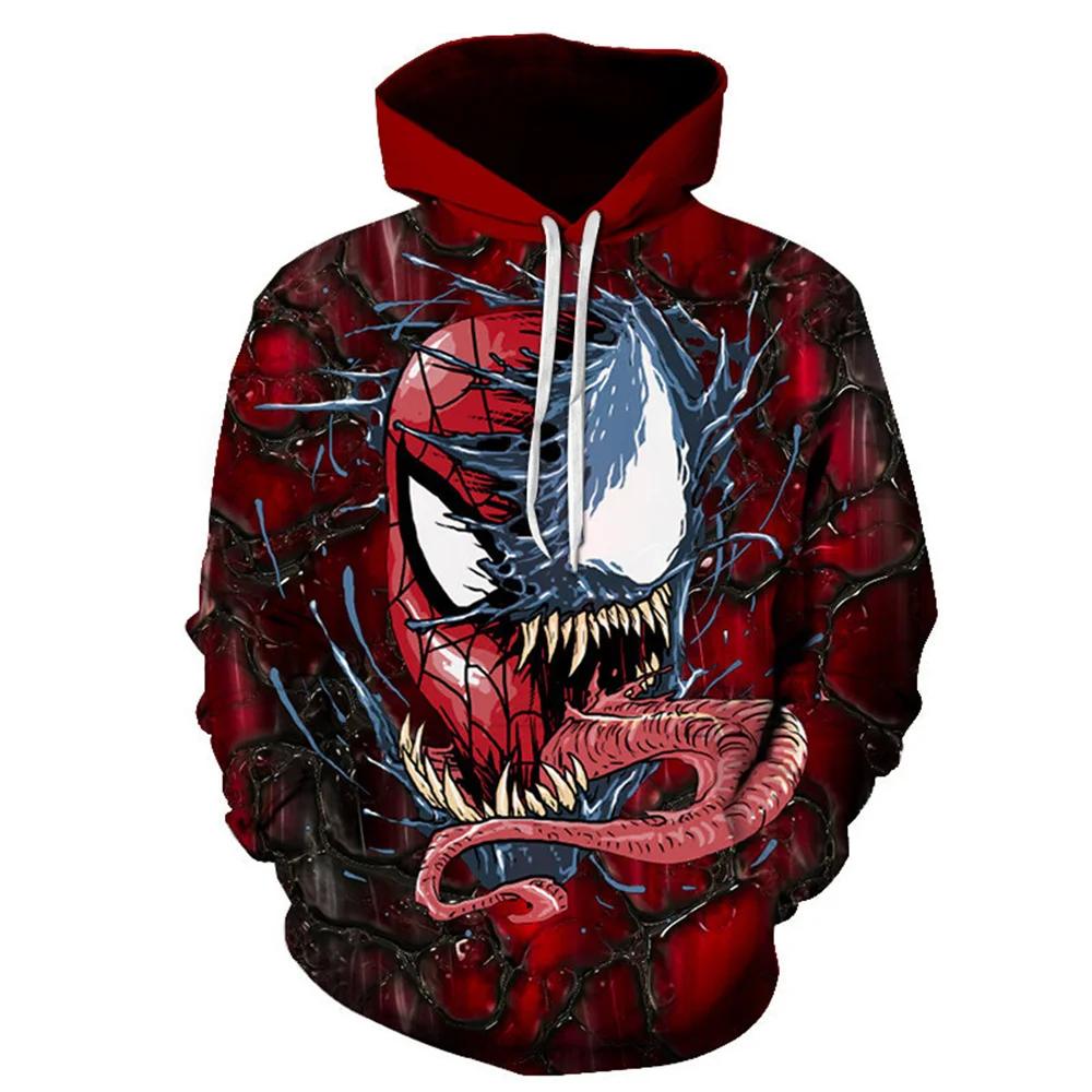 thumbnail image 1 of Nueva sudadera con capucha para hombre con estampado 3D con patrón de Marvel Venom para otoño e invierno, sudadera con capucha informal de hip-hop callejero de moda para hombre, 1 of 4