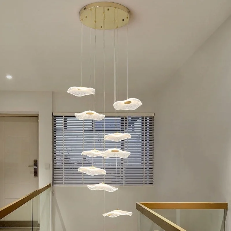 

Современная светодиодная люстра, минималистичный комбинированный светильник в виде листьев лотоса, креативные дизайнерские подвесные лампы, освещение