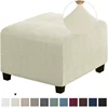 Square Footstool Cover Stretch Polar Fleece Ottoman Cover Sofa Footrest Stool Slipcover for Living Room Furniture Protector Case 1