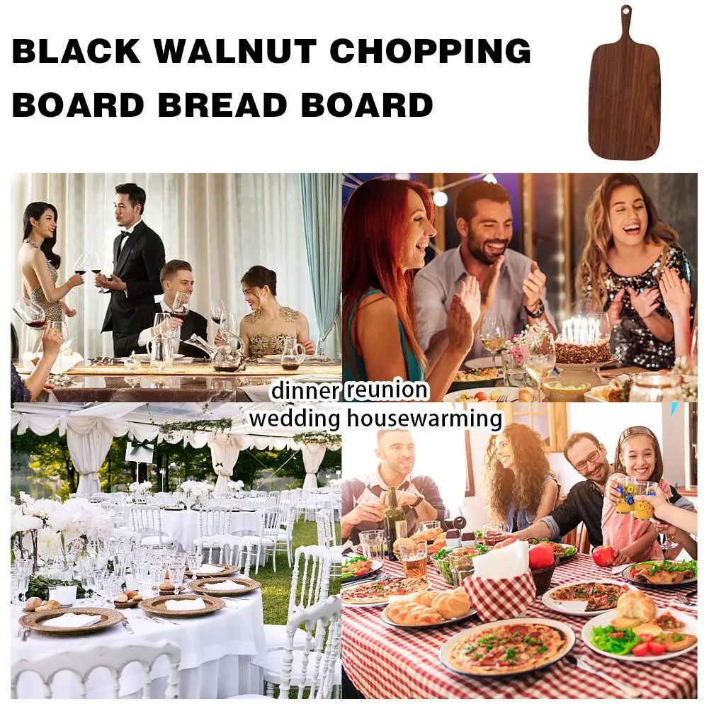 

Kitchen Wooden Chopping Blocks Beech Walnut Cutting Fruit Wood Board Hangable Tray Cutting Pizza Bread Sushi Board B9E7