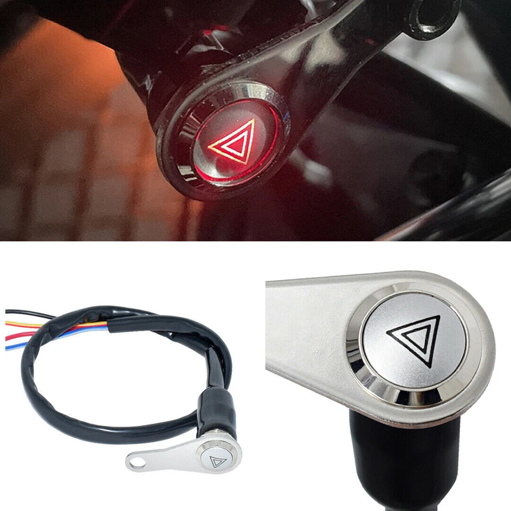 

Motorcycle Tuning Handlebar Tap Metal Bracket Red LED Motorcycle Switch ON+OFF Self-Locking 12V Work Lights