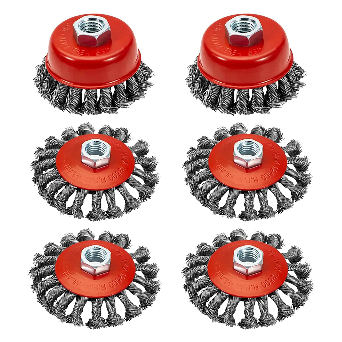 

6 Pack 4 Inch Wire Wheels for Angle Grinder, 3 Inch Wire Cup Brush for 4 1/2 Angle Grinder, for Removing Rust,Paint Etc