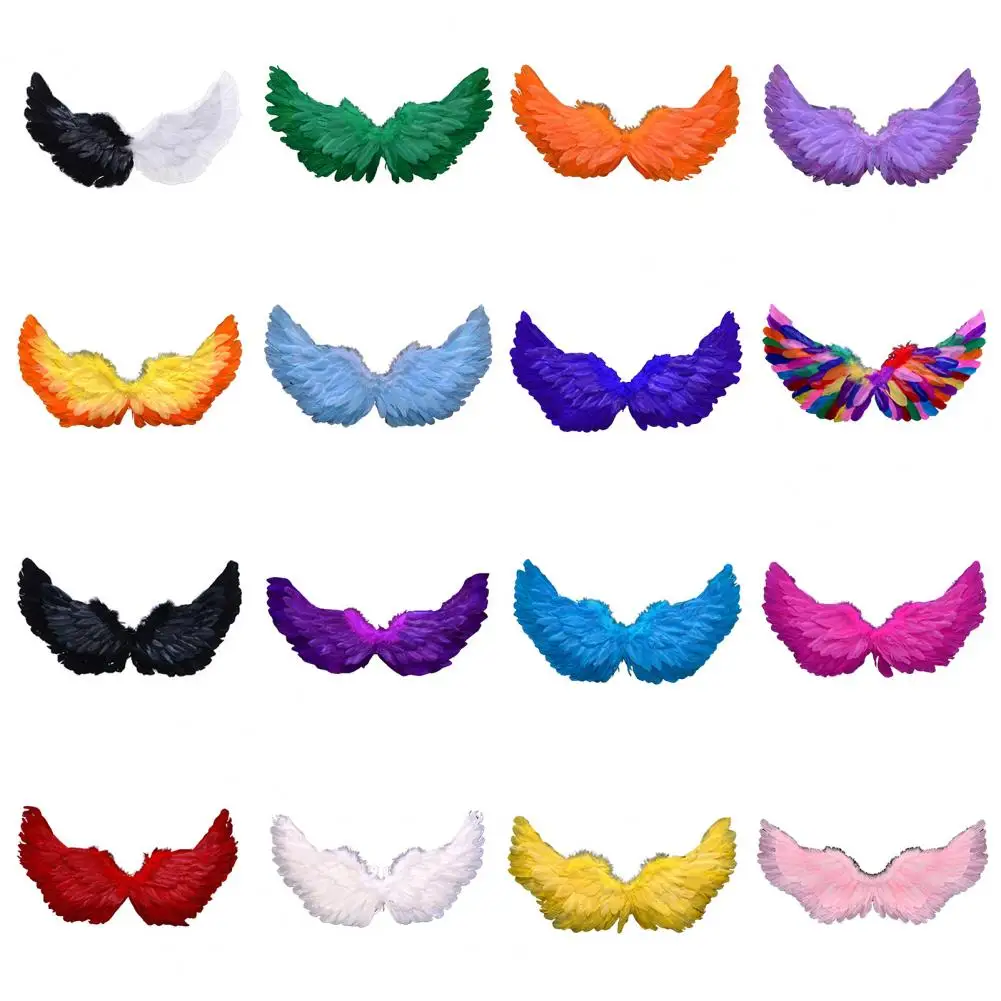 Engelsflügel, bunte Federflügel für Fotografie, Requisiten, Cosplay, elastische Riemen, Kinder, Erwachsene, Hochzeit, Halloween, Weihnachten, Geburtstag – Detail 6