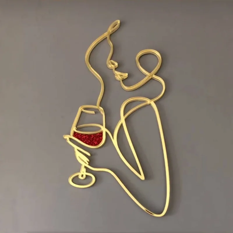 Neue Line Girl Happy Birthday Tortendekoration Gold Acryl Abstrakte Kunst für Hochzeit Mädchen Party Tortendeko Backzubehör – Detail 4