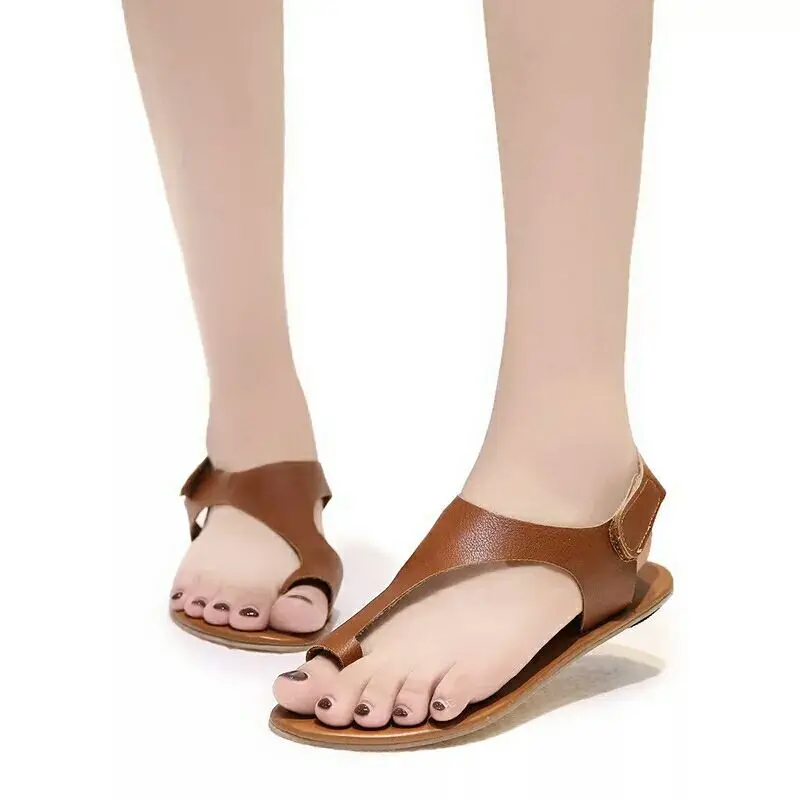 

New retro sandals female MD outsole lightweight non-slip slippers round toe wedge shoes