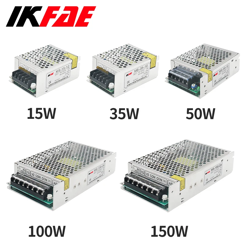 스위칭 전원 공급 장치 MS15W-150W 출력, DC 변압기 LED 스트립 스위치 드라이버, 5V, 12V, 24V, AC110, 220V