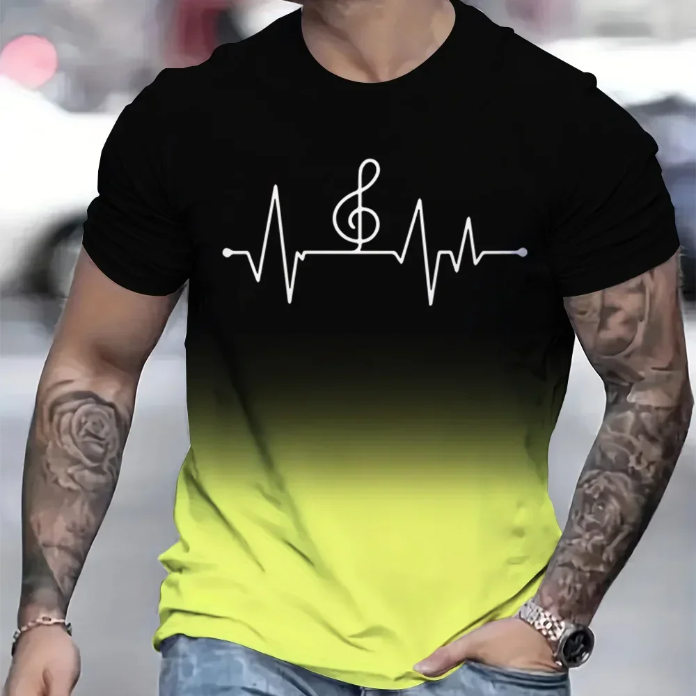 

Best-selling Summer Fashion 3D Gradient Printed T-shirt Men's Sport Casual Round Neck Oversized T-shirt Everyday Pullover