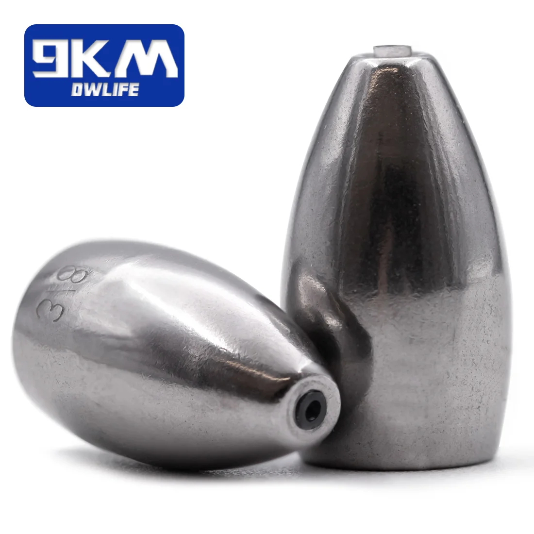 9KM Bullet Weights Fishing Sinkers 1.814g Fishing Weight for Texas