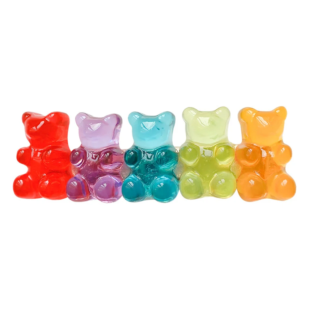 Description Picture 2 of item1~10PCS Bears Jelly Candy Mix Color Animal Hair Clips for Women Barrette Hairpin Duckbill Alligator Clip Hair Styling Tool