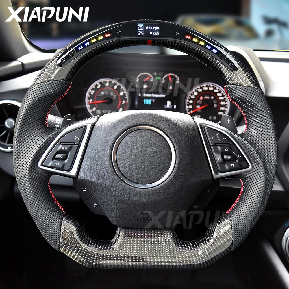 Fit For Chevrolet Steering Wheel Corvette Camaro SS ZL1 RPM LED Customized Carbon Fiber Racing