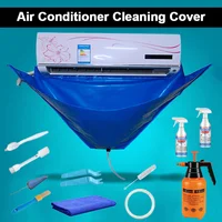 Kit de housse de nettoyage de climatiseur, 15 pièces, avec outils de nettoyage, sac de Protection étanche à la poussière de 118cm pour ensemble de nettoyage de climatiseurs 1