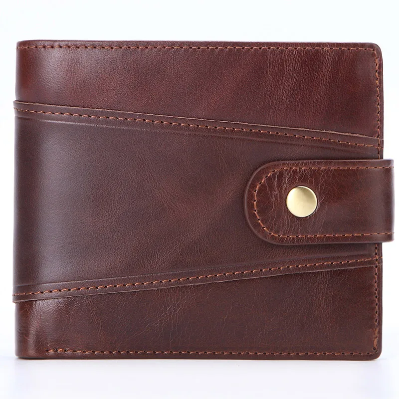 

RFID anti-theft leather men's wallet male clip purse wallet casual style short purse cowhide retro luxury business card holder