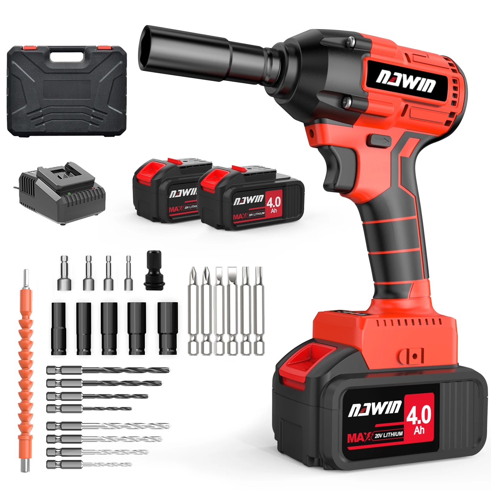 

1/2 Medium Torque Impact Wrench, Cordless, with 2x4.0 Battery and Quick Charger, Maximum Torque 243 ft-lbs