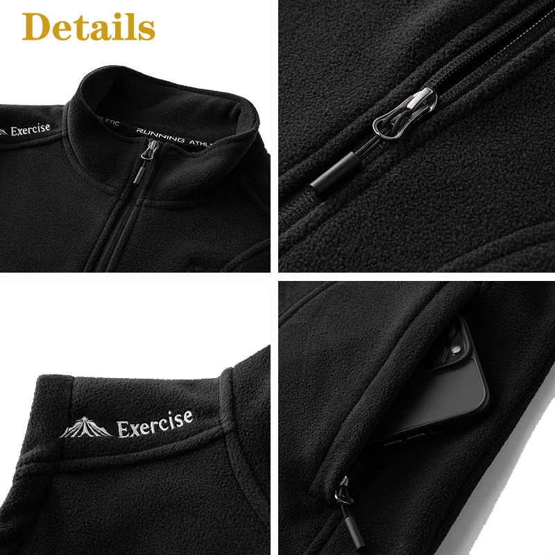 Men Polar Fleece Vests Outdoor Unisex Multi-pocket Warm Windproof Tactical Winter for Safari Hiking Ski Cargo Waistcoat heated jacket