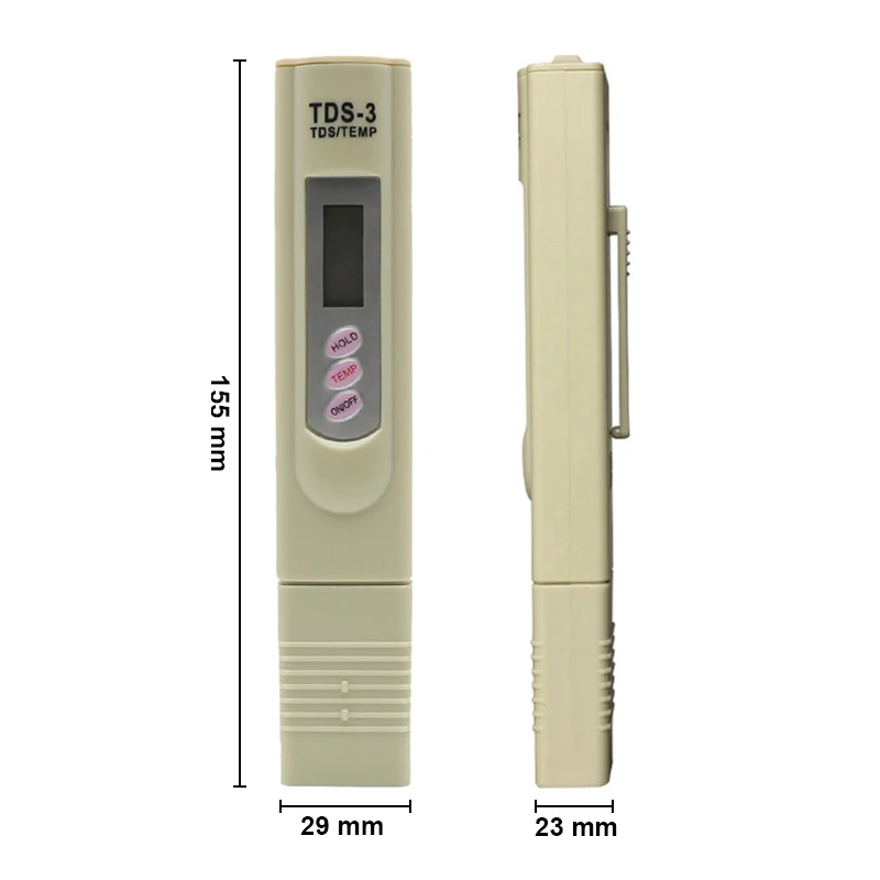 Handheld TDS Digital Water Tester Water Test Pen Quality Analysis Meter Purity Check 0-9999 ppm Measurement