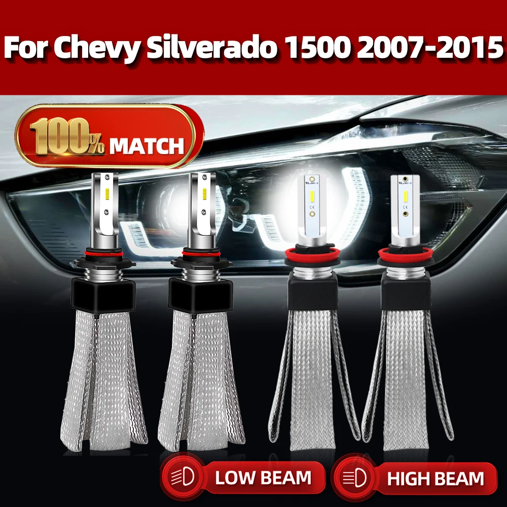 

LED Car Headlights Bulbs 240W 40000LM LED Headlamp Front Lights 6000K 12V For Chevy Silverado 1500 2007-2011 2012 2013 2014 2015