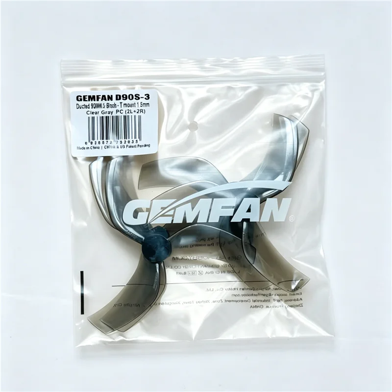 Hélices FPV Gemfan D90S 3.5" 3 pales 2 paires - Axe 1.5mm pour micro drone 2004-2306