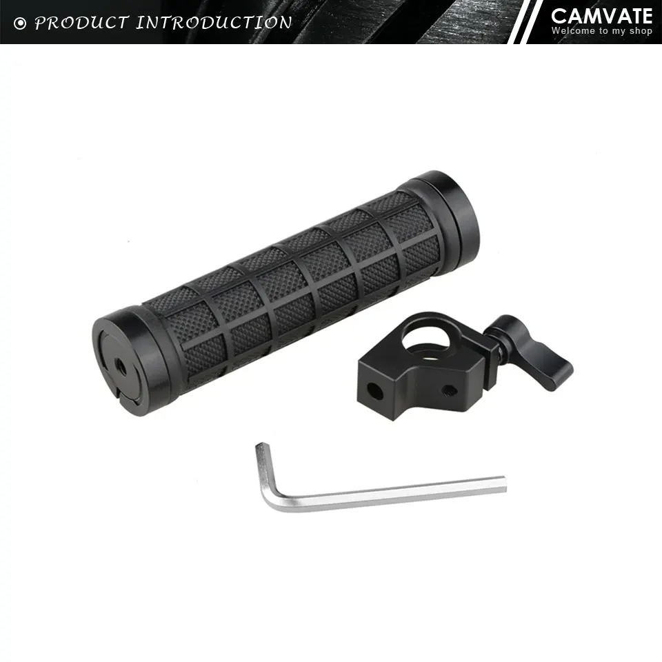 Rubber Camera Rod Handle Grip with 19mm Rod Adapter For DSLR Camera Shoulder Mou