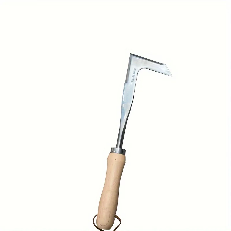 Stainless Steel Crevice Weeding Tool L-Shaped Multi-Purpose Garden Hand Tool Metal Handle Yard Patio Driveway Weed Removal 2