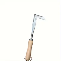 Stainless Steel Crevice Weeding Tool L-Shaped Multi-Purpose Garden Hand Tool Metal Handle Yard Patio Driveway Weed Removal 2
