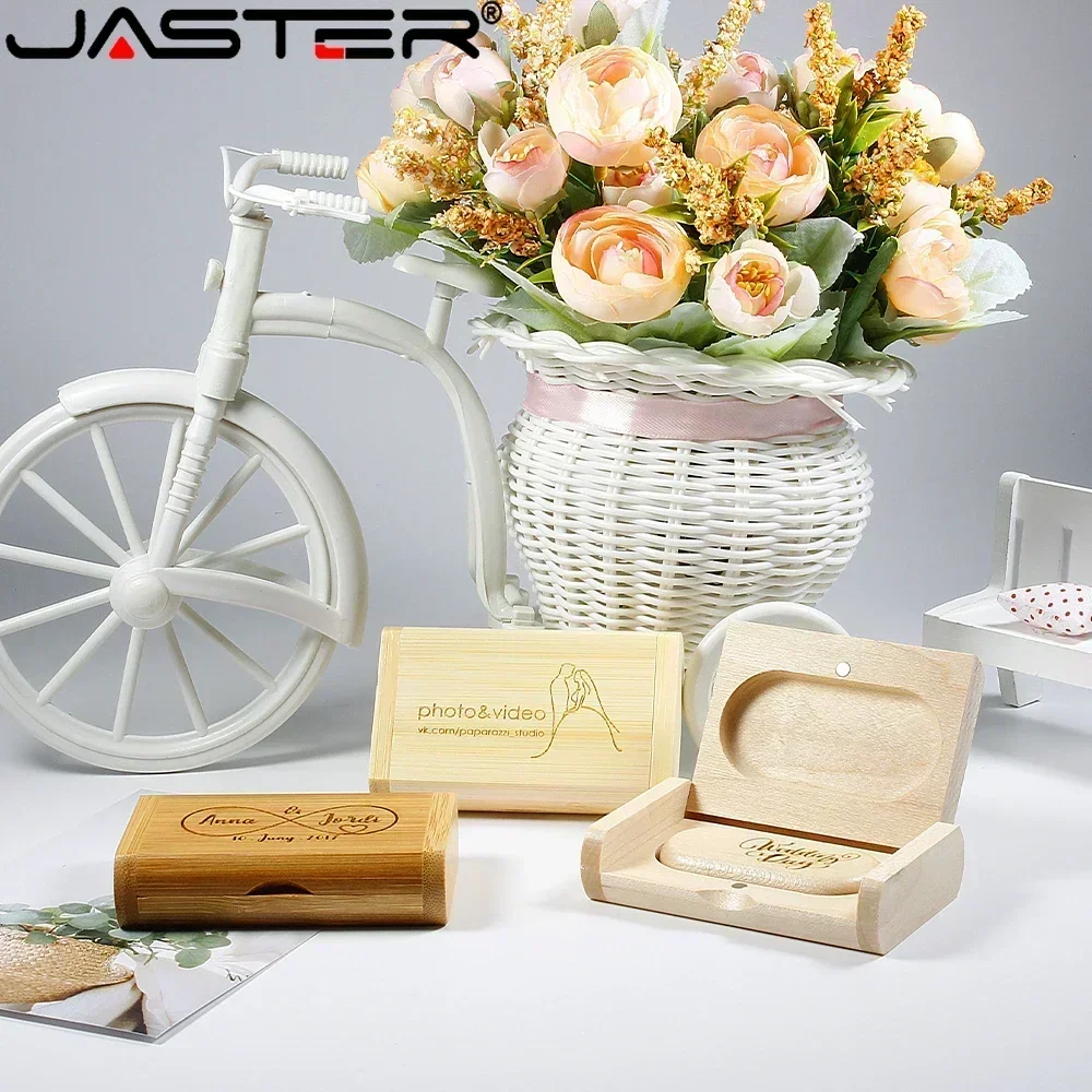 JASTER 10개 묶음 나무 USB 2.0 플래시 드라이브 128GB 무료 로고 비즈니스 선물 펜 드라이브 64GB 메이플 우드 32GB 메모리 스틱 USB 스틱
