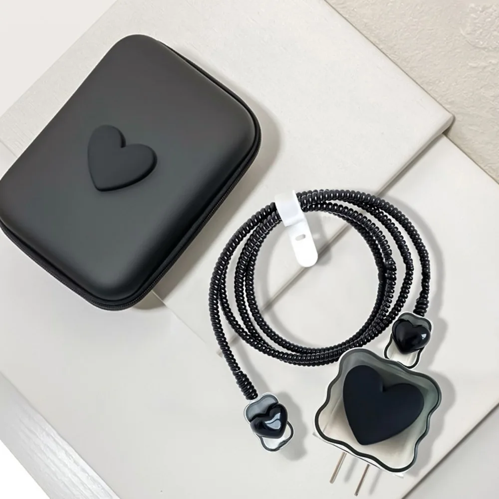 Cute Ins Cable Protector For iPhone iPad 18W/20W Charger Protective Case With Storage Bag Cable Management Wire Cord Organizer