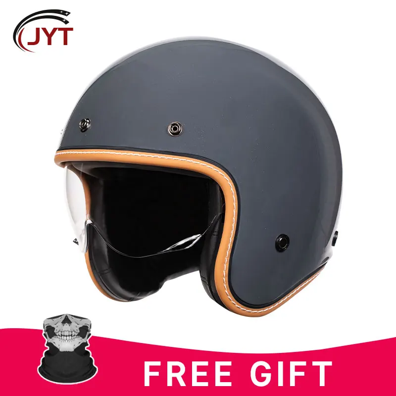 DOTApprovedOpenFaceMotorcycleHelmetVisorJetHelmetCafeRacer