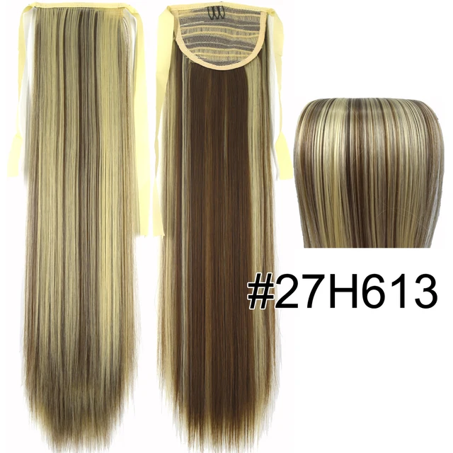 TOPREETY Synthetic Hair Fiber Heat Resistant Straight Ribbon Ponytail Hair Extension1006 27H613