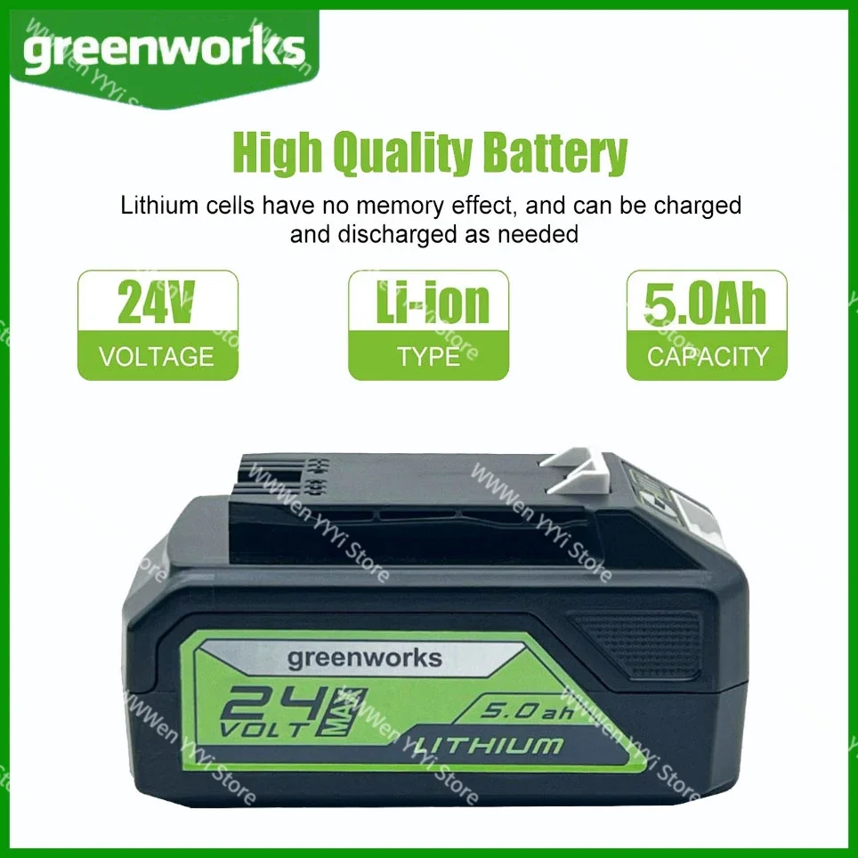 

Greenworks 24V 5.0Ah/5000mAh Lithium Ion Battery (Greenworks Battery) The original product is 100% brand new 29842 MO24B410