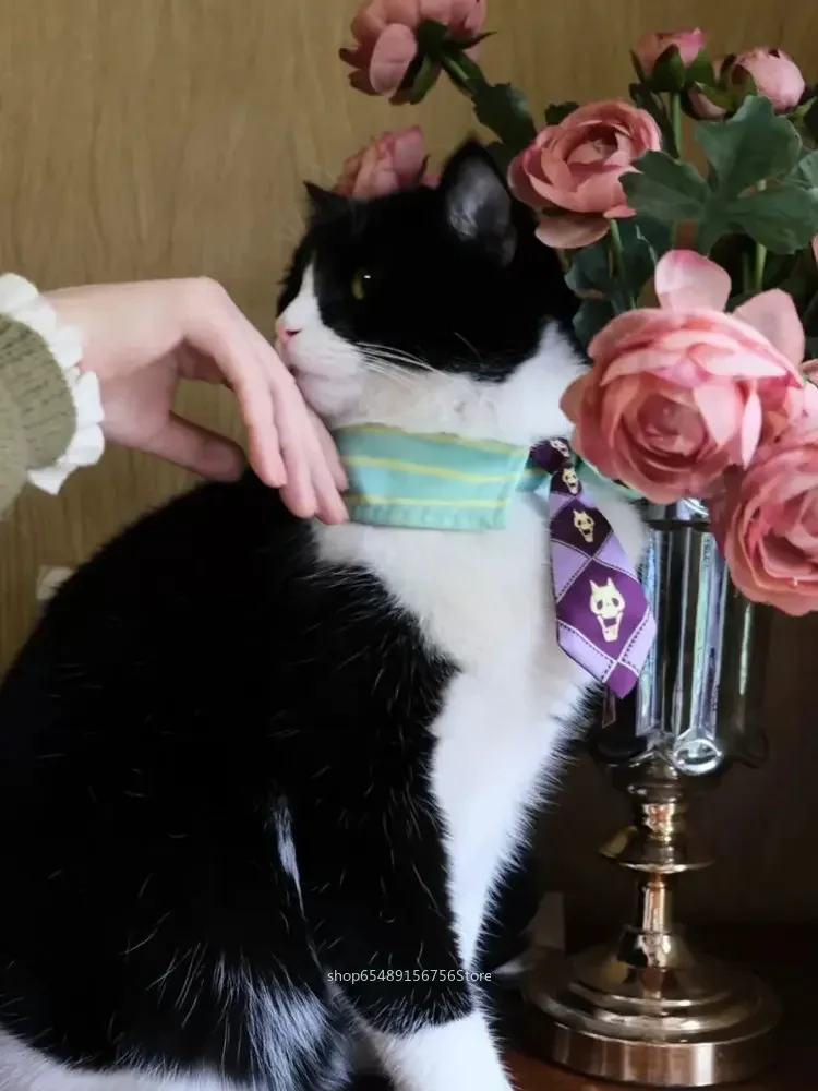 Anime JoJo's Bizarre Adventure Mini Pet Tie Cosplay Giorno Bruno Jotaro Animal Necktie Christmas Accessories Props