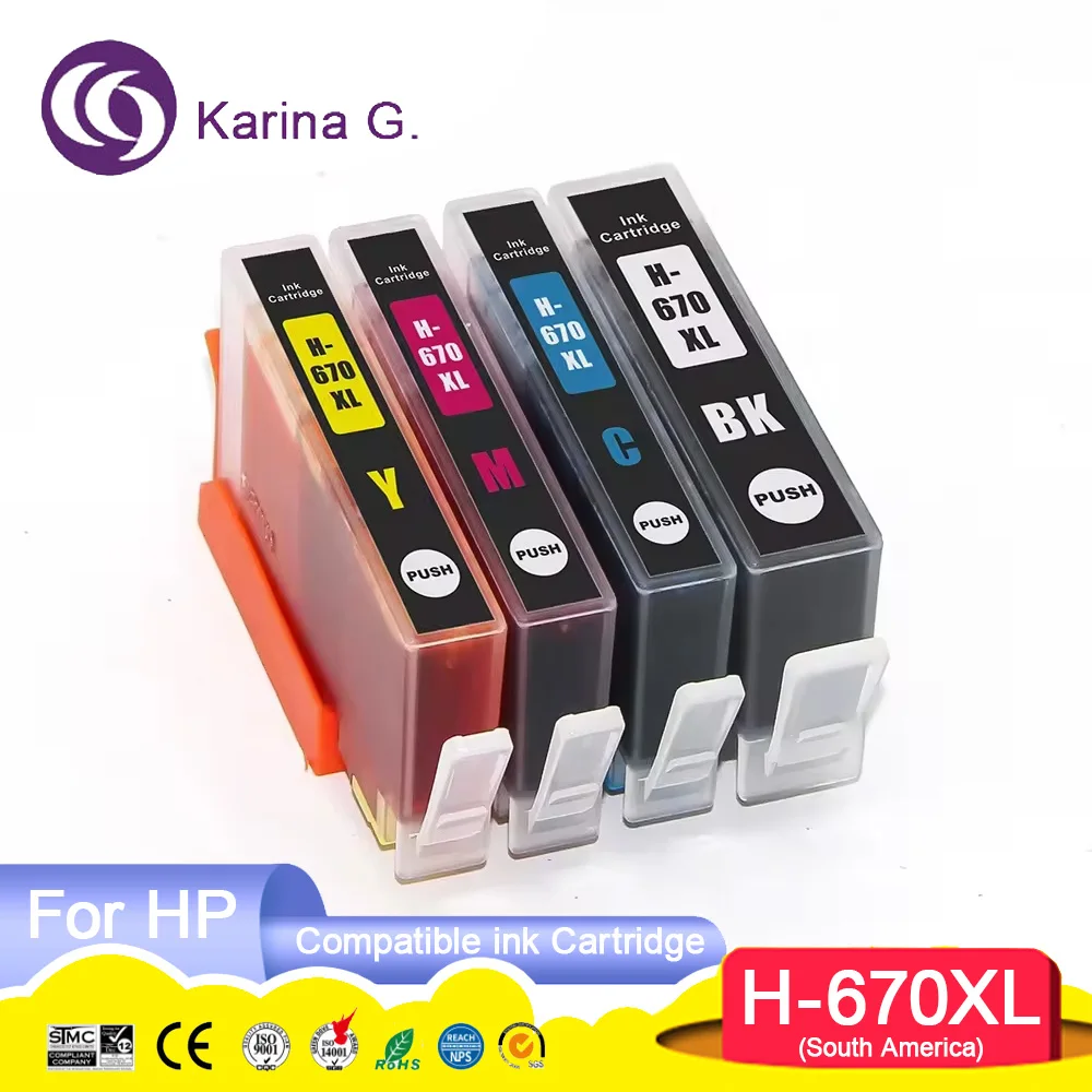 670 670XL Premium Color Compatible Ink Cartridge for 670 For Deskjet Ink Advant