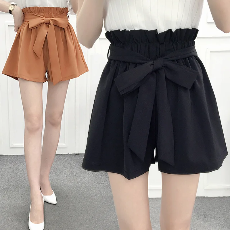Female Shorts Summer Women Shorts High Waist Loose Chiffon Shorts - 3