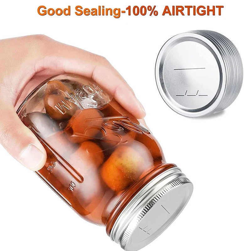 80Pcs Wide Mouth Canning Lids,Jar Canning Lids For Ball,Split-Type Lids Leak Proof 86Mm Jar For