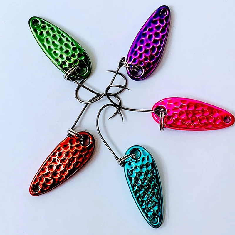 

2.5/3.5/5g Metal Jig Spoon Fishing Lure Wobblers Kit Pike Spoon Single Hook Trout Artificial Bait Bait Fishing Tackle Pesca Isca
