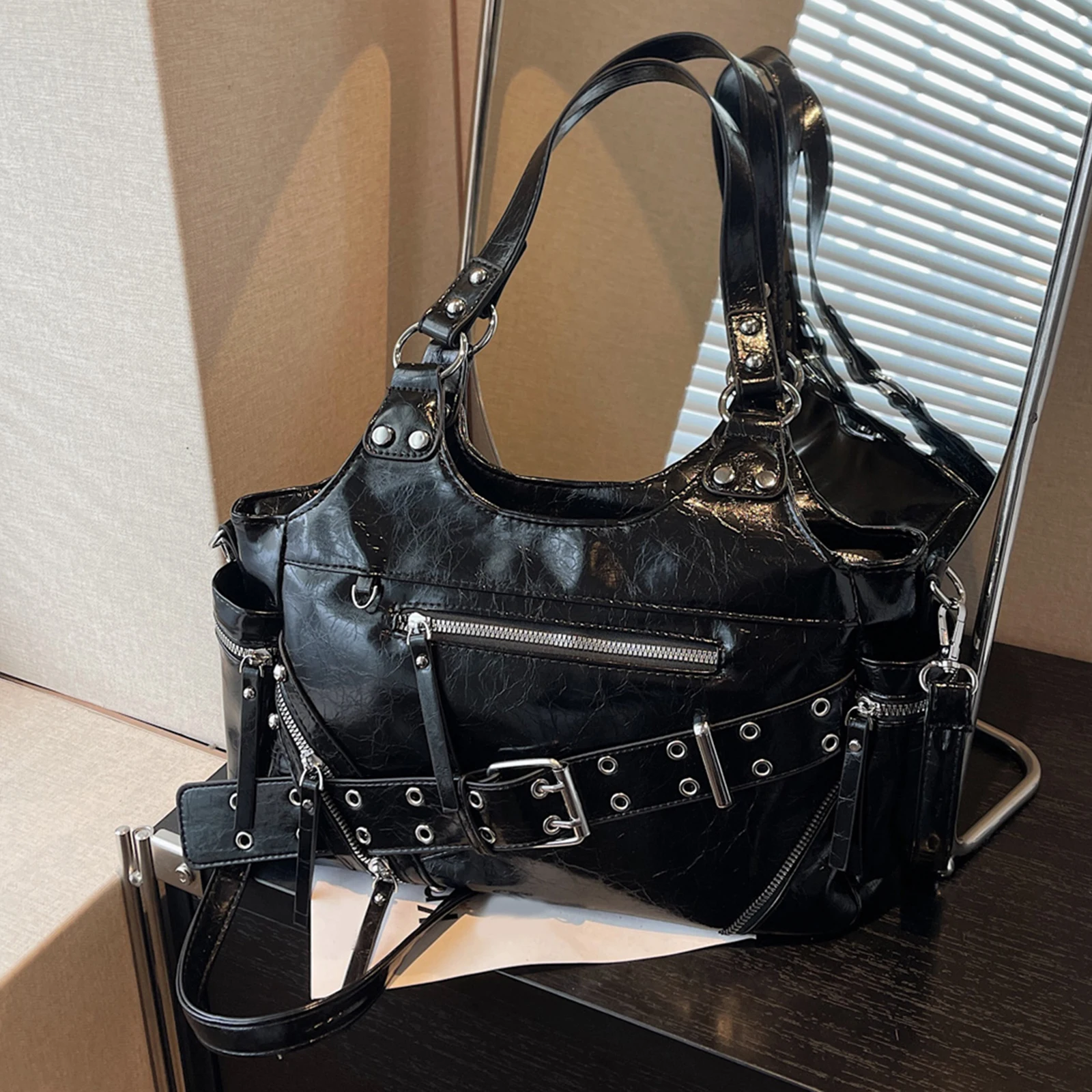 PU Leather Shoulder Bag Large Tote Bag with Adjustable Strap Underarm Bag for Women Work Shopping Travel