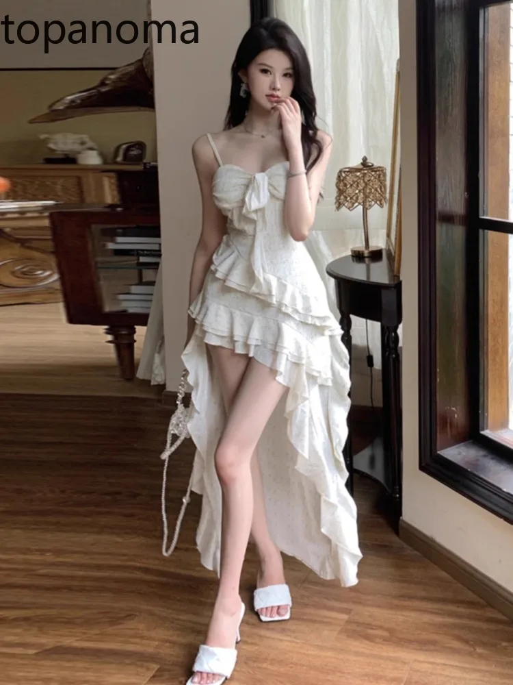 

Topanoma свадебные вечерние платья для женщин, вечерние нестандартные оборки без рукавов, с открытой спиной, элегантный банкет для выпускного вечера