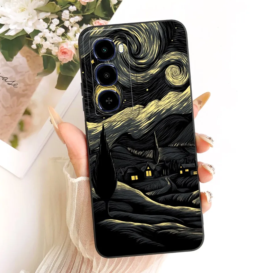 Stylish Flower Soft Liquid Silicone Phone Case Cover