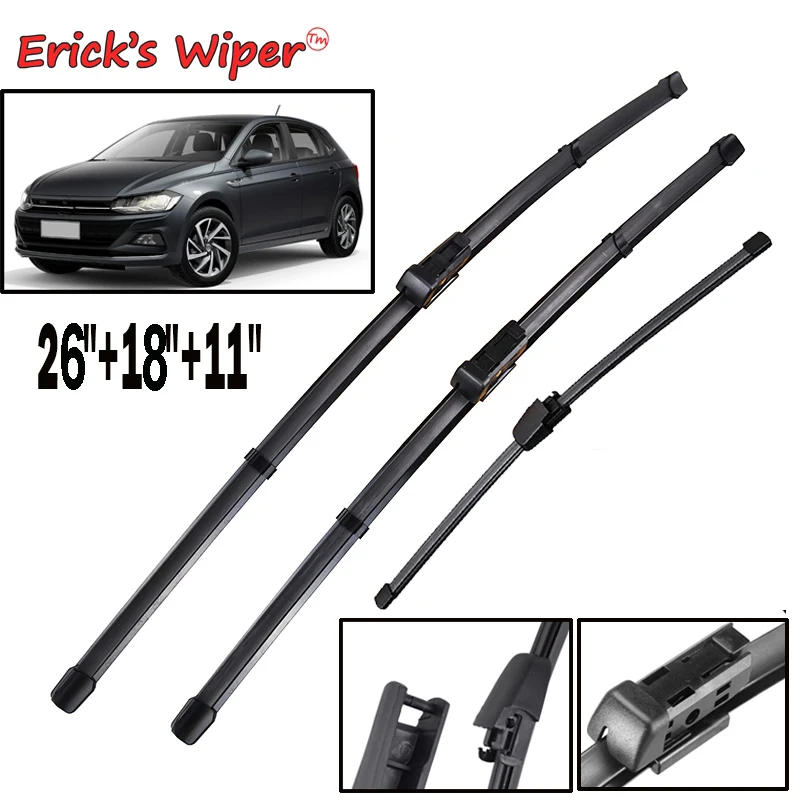 

Erick's Wiper LHD Front & Rear Wiper Blades Set For VW Polo 6 AW1 BZ1 2017 - 2023 Windshield Windscreen Window 26"+18"+11"