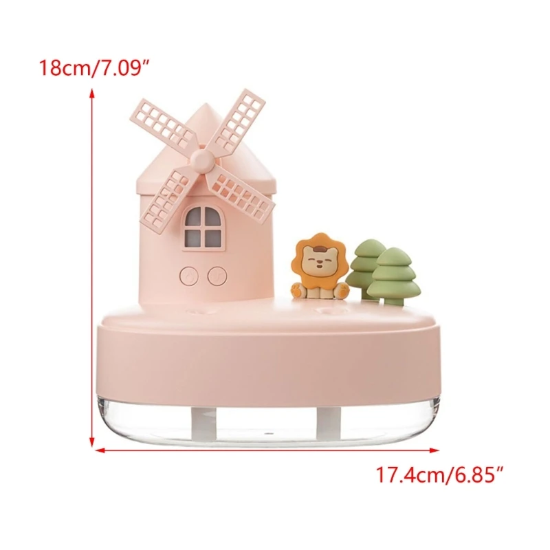 

Large Capacity 650ML Portable Desktop Windmills Air Humidifier USB Mist Maker Aroma Essential Oil Diffuser for Bedroom