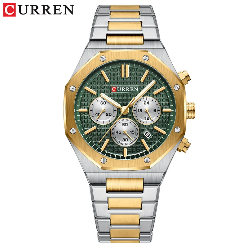 

Fashion Curren Top Brand 8440 Men Multi-function Calendar Six-pin Full Stainless Steel Quartz Sport Luxury Business Wrist Watch