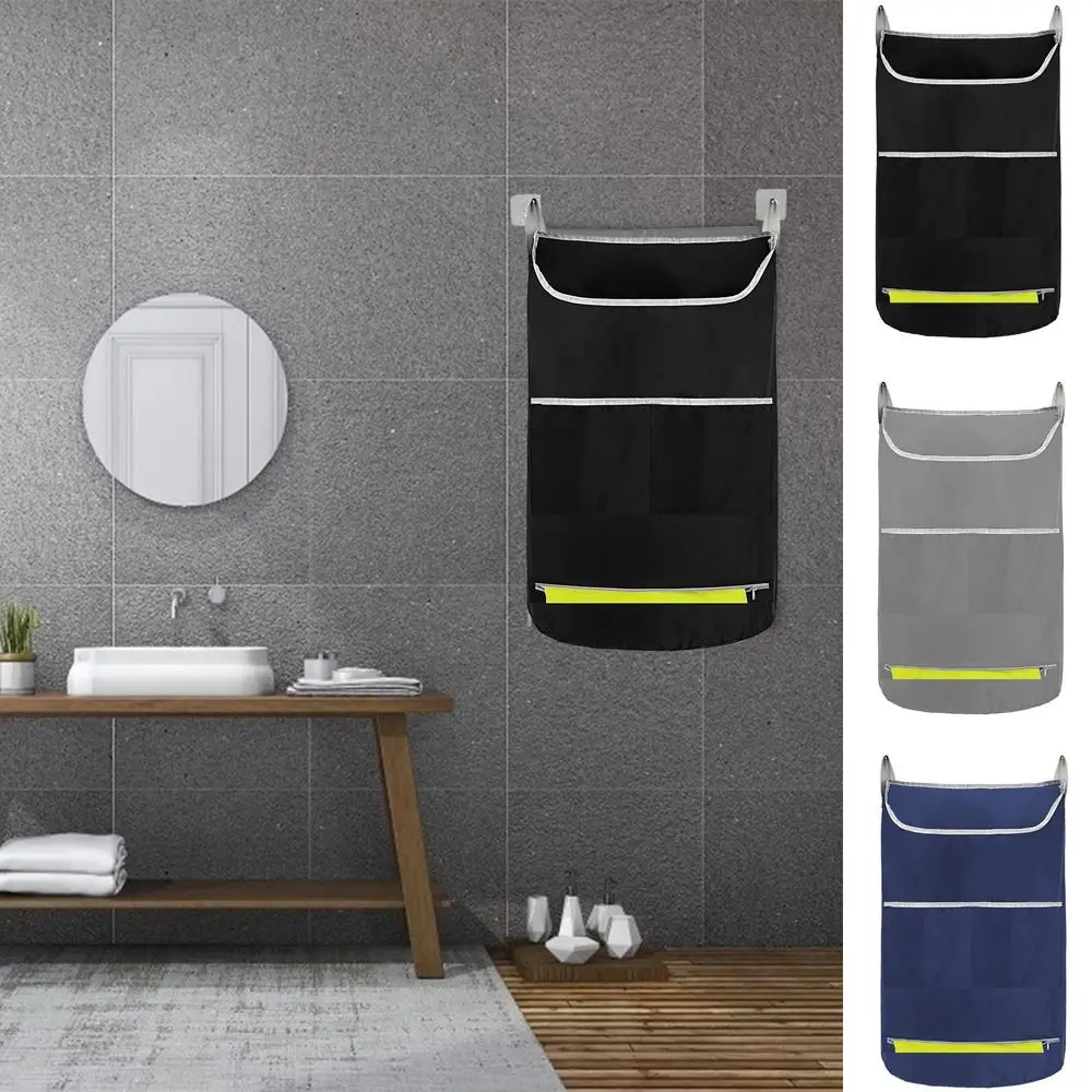 

Wide Opening Dirty Clothes Hang Bag Large Capacity Multi-Pocket Dirty Clothes Storage Bag Expandable with Zipper