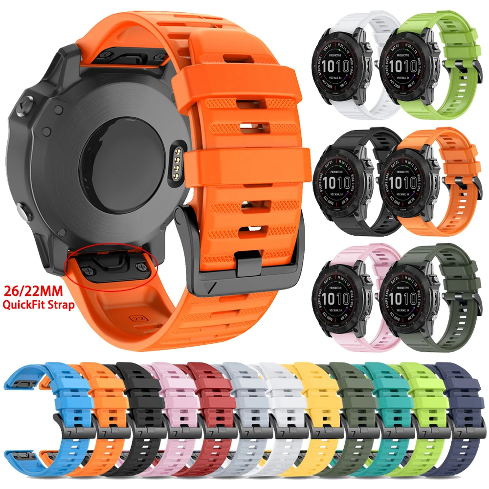 Premium QuickFit Silicone Sport Watch Band - 22/26mm