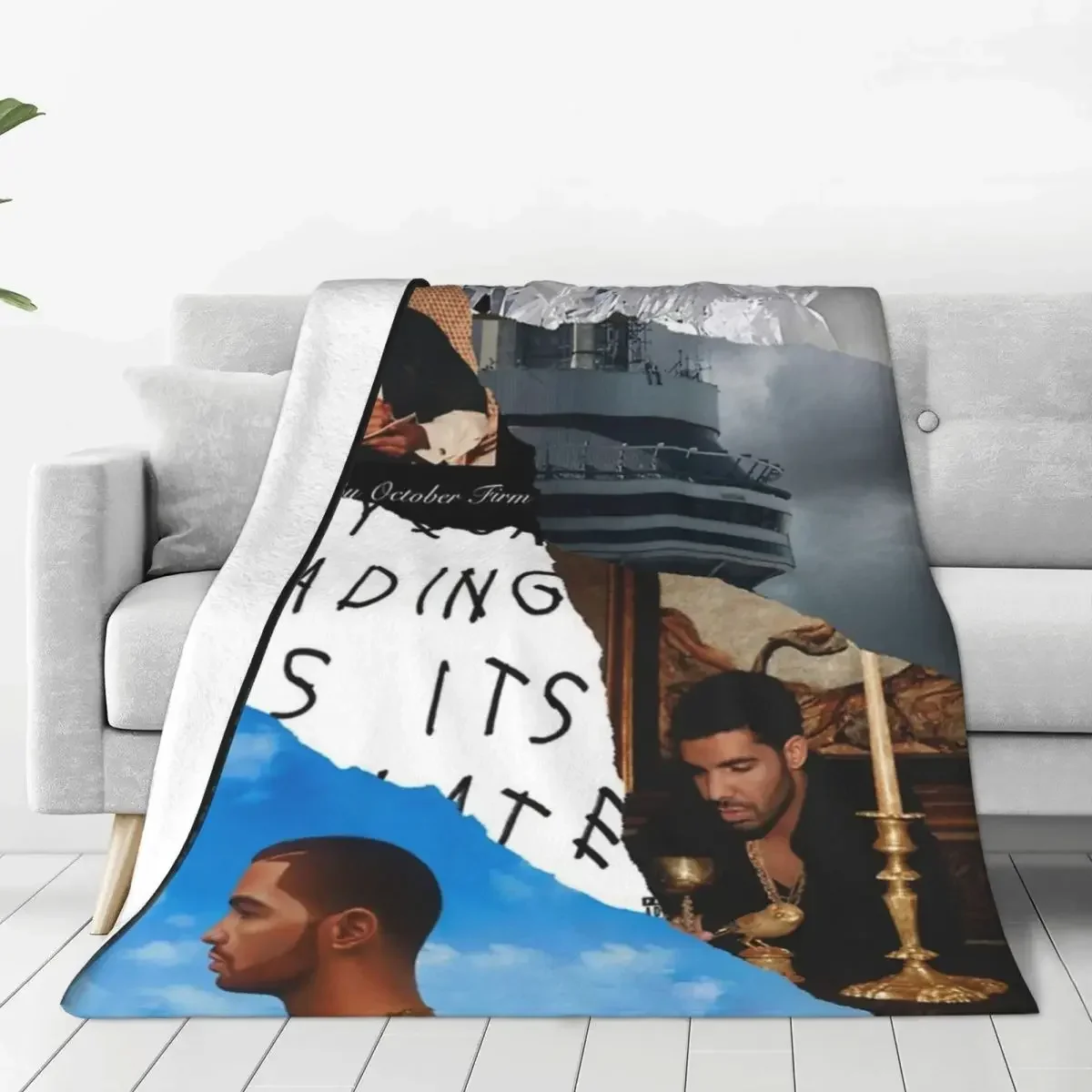 Manta de Collage Drake para el hogar, manta de franela súper suave para dormitorio, álbumes cómodos, rapero decorativo, Drakes, 2