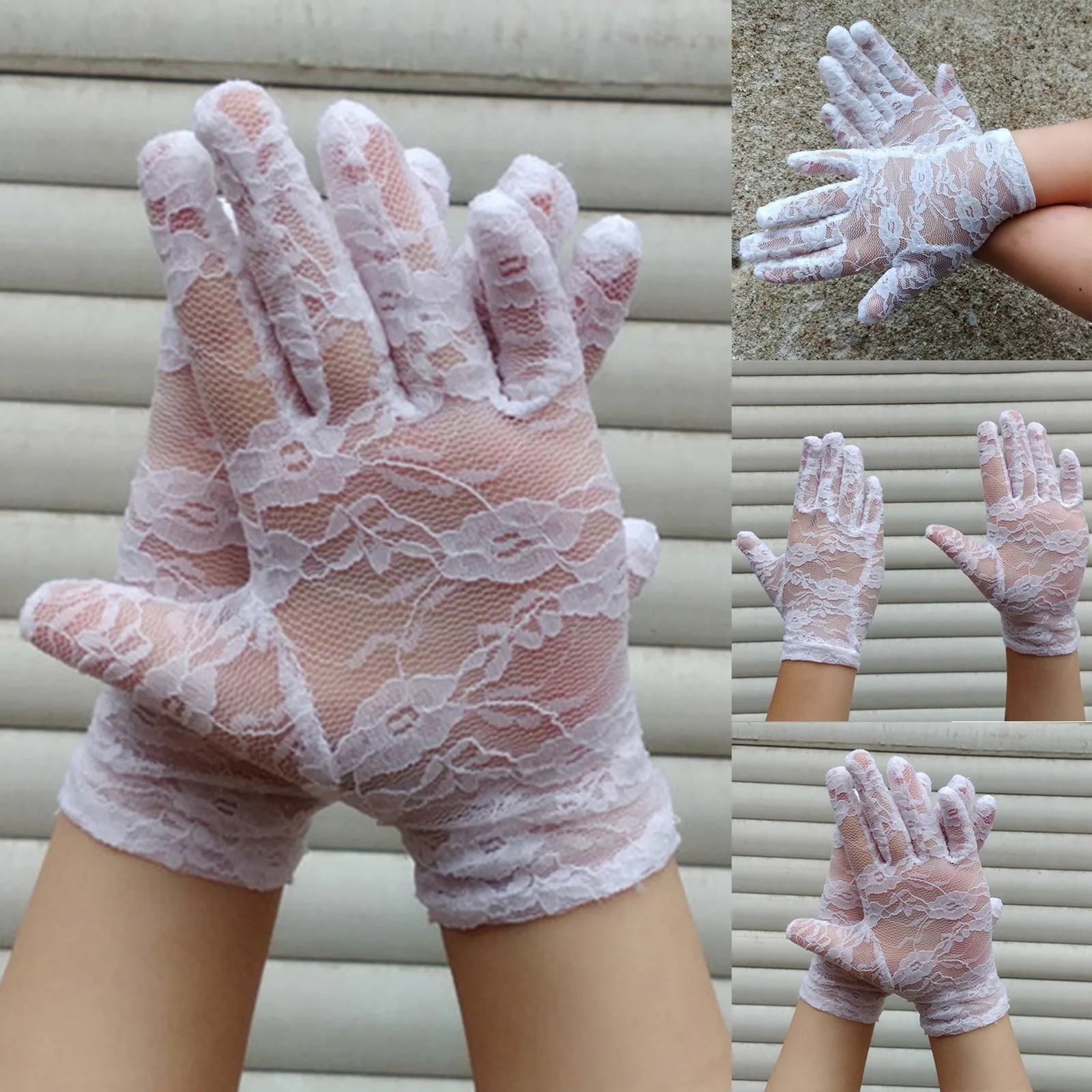 Kids Vintage Lace Gloves Wedding Costume Long Gloves Bride Wedding Cosplay Accessories For Dancing Party Kids Lace 아기장갑 baby gloves girl gloves