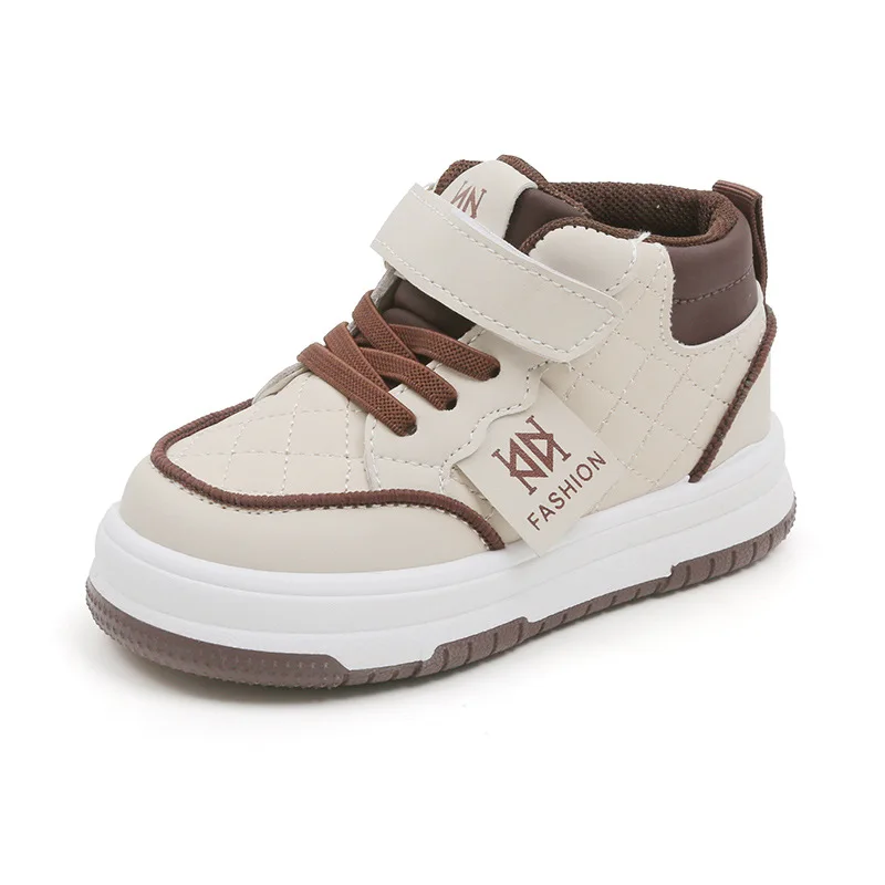 Children Sports Shoes Winter Plus Velvet Boys Sneakers Girls High-top White Shoes Leisure Trainers Breathable Kids Running